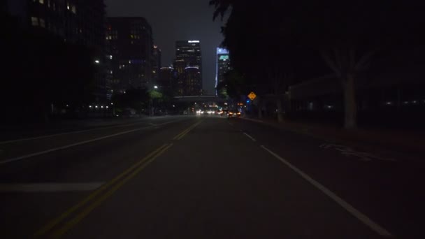 Los Angeles Downtown Figueroa Driving Template Southbound Вулиці — стокове відео