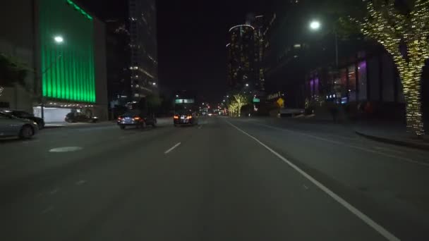 Los Angeles Downtown Figueroa Driving Template Northbound Вулиці — стокове відео