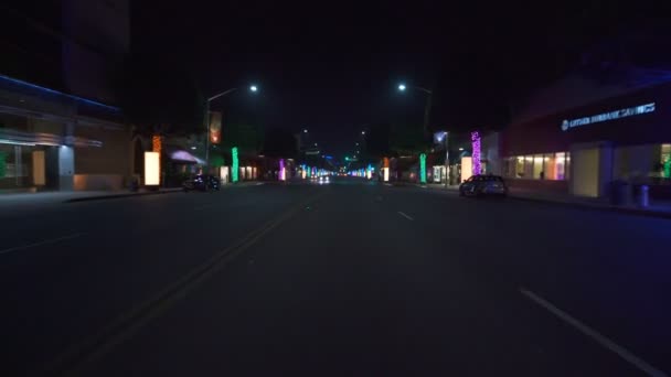 Beverly Hills Christmas Illumination Plantilla Conducción Robertson Blvd Southbound Olympic — Vídeo de stock