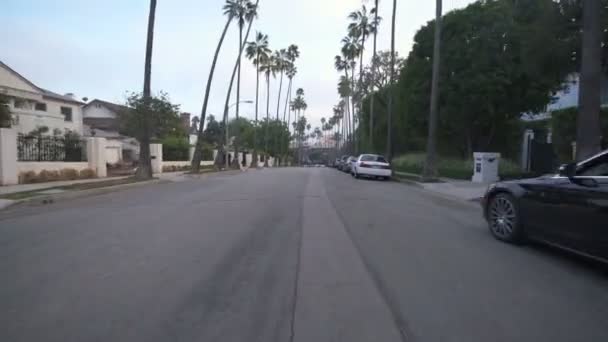 Beverly Hills Beverly Drive Dagtid Kjørende Template Vei Sørover Crescent – stockvideo