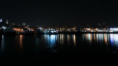 San Francisco Skyline, Fisher 's Wharf Time Lapse Pan, California, ABD