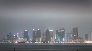 San Diego Skyline in Fog Time Lapse California USA