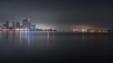 San Diego Coronado Köprüsü Okyanus Gecesi Hızlandırılmış Kaliforniya ABD