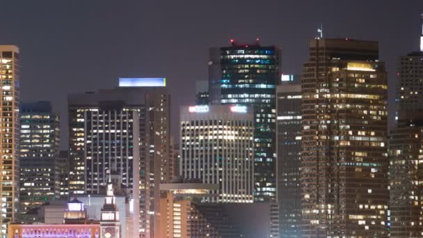 San Francisco Skyline Desde Treasure Island Time Lapse Pan Left — Vídeos de Stock