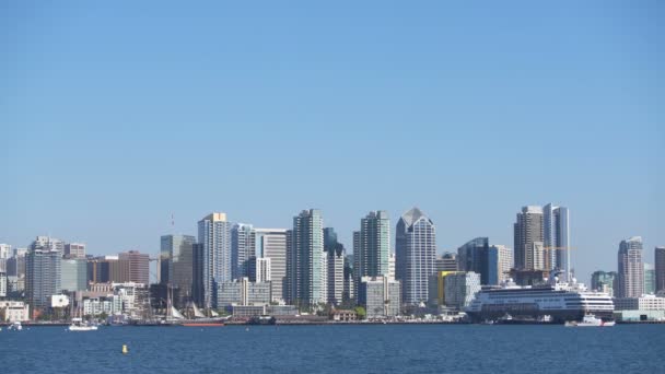 San Diego Daytime Skyline Ocean California Usa — 비디오