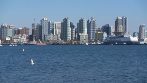 San Diego Daytime Skyline Ocean California Usa — Stock video