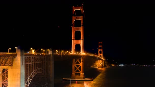 San Francisco Golden Gate Bridge Dark Sky Califórnia Eua — Vídeo de Stock