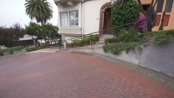 San Francisco Driving Time Lapse Lombard Street Going California Usa — Stock Video