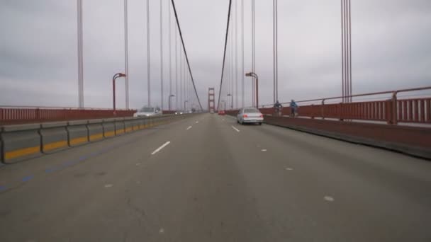 San Francisco Golden Gate Bridge Driving Template Southbound Foggy Weather — Stock video