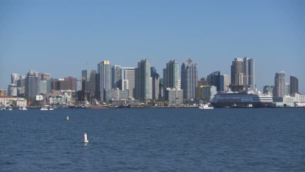 San Diego Daytime Skyline Ocean California Usa — Stock video