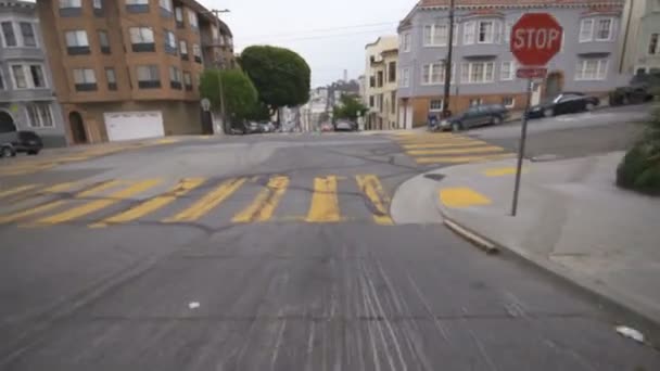 San Francisco Driving Template Russian Hill Greenwich East Bound Jones — Video Stock