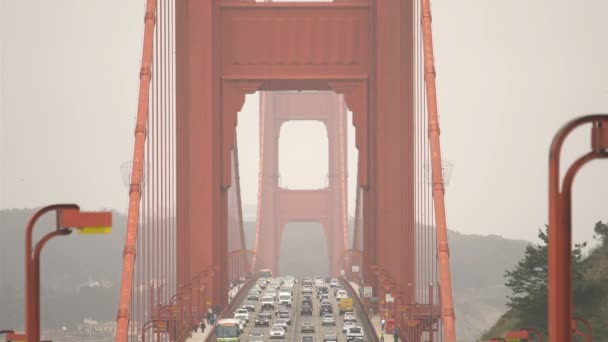 San Francisco Golden Gate Bridge Nella Nebbia Giorno California Stati — Video Stock