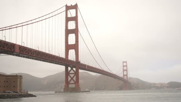 San Francisco Golden Gate Bridge Dans Brouillard Jour Californie Usa — Video