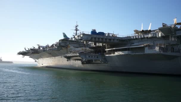 San Diego Uss Midway Aircraft Carrier Museum Califórnia Eua — Vídeo de Stock