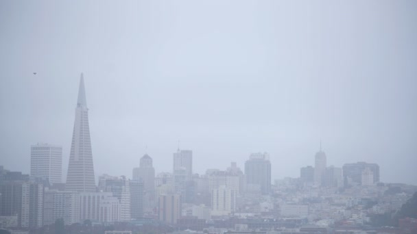 San Francisco Skyline Ocean Fog California Usa — Stok video