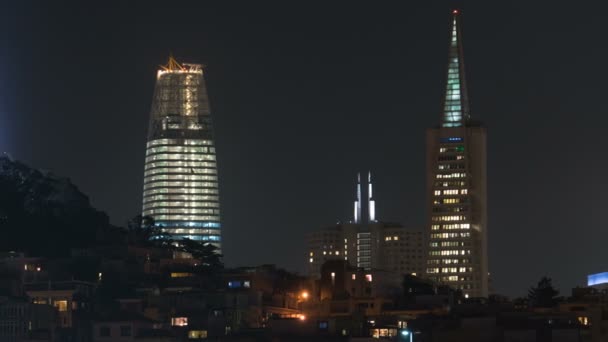 San Francisco Skyline Dari Pier Coit Tower Pyramid Time Lapse — Stok Video