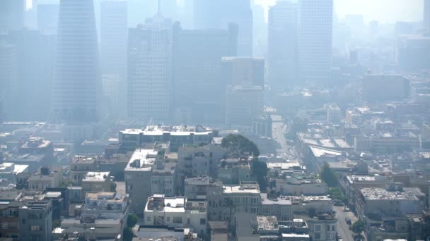 San Francisco Aerial Cityscape Downtown Buildings California Usa — Vídeo de stock