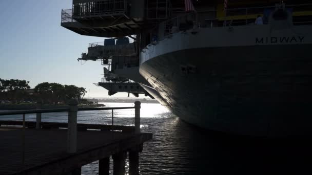 San Diego Uss Midway Flugzeugträger Museum Kalifornien Usa — Stockvideo