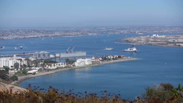 San Diego Naval Air Station North Island Coast Guard Ship — Vídeo de stock
