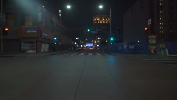 Hyperlapse Fahren Nachts Von Los Angeles Downtown 4Th Street Bridge — Stockvideo