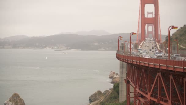 San Francisco Golden Gate Bridge Fog Daytime California Amerikai Egyesült — Stock videók