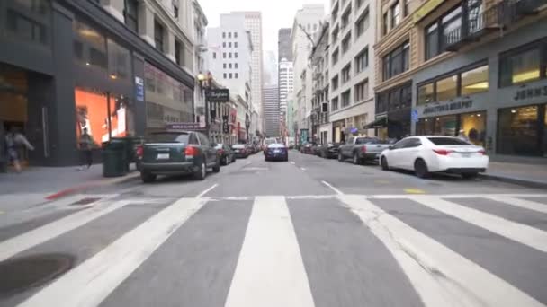 San Francisco Driving Template Union Square Post East Richting Stockton — Stockvideo