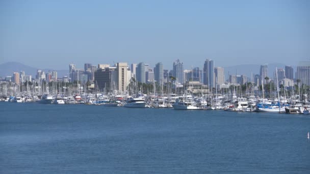 San Diego Daytime Skyline Harbor Island California Usa — Stock video