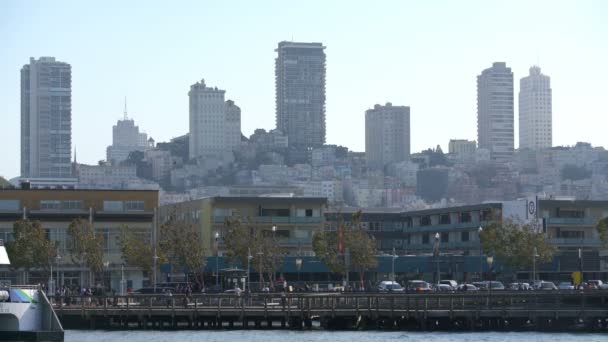 San Francisco Daytime Skyline Seen Pier California Usa — Vídeo de stock