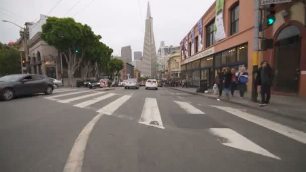 San Francisco Driving Template Columbus Ave Broadway California Usa — Video Stock