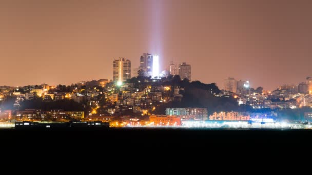 San Francisco Skyline Coit Tower Time Lapse California Usa — Stok Video