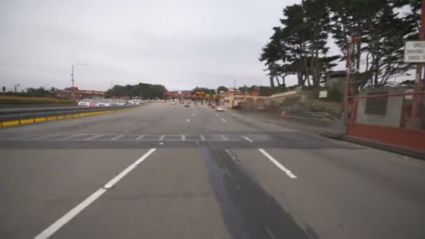 San Francisco Golden Gate Bridge Driving Template Southbound South Exit — Stock video