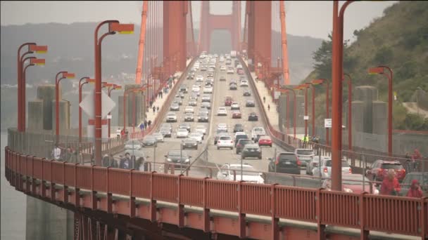 San Francisco Golden Gate Bridge Fog Daytime California Usa — Vídeos de Stock