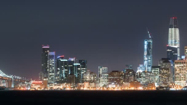 San Francisco Skyline Bay Bridge Von Treasure Island Zeitraffer Kalifornien — Stockvideo