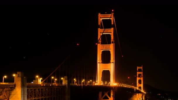 San Francisco Golden Gate Bridge Dark Sky Pan Direito Califórnia — Vídeo de Stock