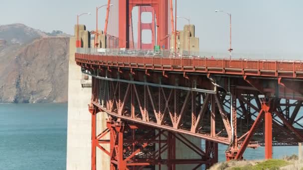 San Francisco Golden Gate Bridge Trafic Routier Depuis South Daytime — Video