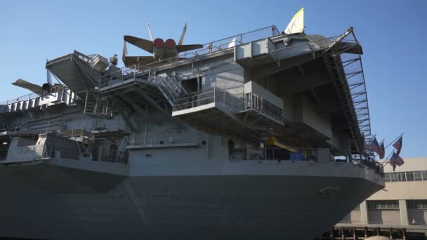 San Diego Uss Midway Uçak Gemisi Müzesi Kaliforniya Abd — Stok video