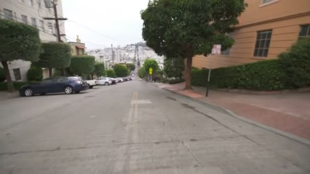 San Francisco Driving Template Russian Hill Greenwich East Bound Jones — 图库视频影像
