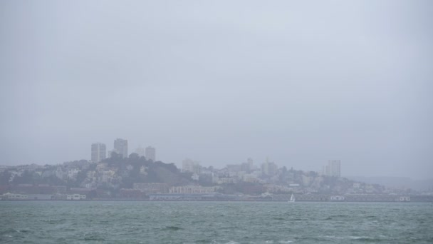 San Francisco Skyline Ocean Fog California Estados Unidos — Vídeos de Stock