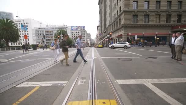San Francisco Driving Template Union Square Powell South Bound Post — Video Stock