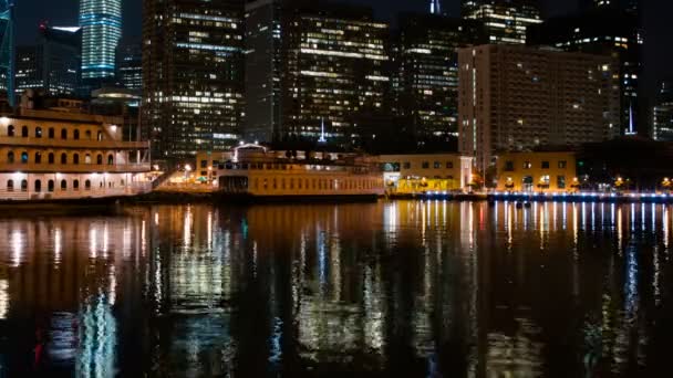 San Francisco Skyline Spiegelt Sich Zeitraffer Des Ozeans Kalifornien Usa — Stockvideo