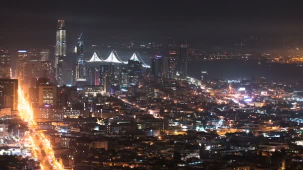 San Francisco Downtown Mrakodrapy Time Lapse Pan Left California Usa — Stock video