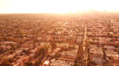 Los Angeles Sunset Skyline ve Century City California Havayolları