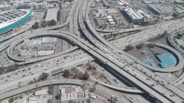 Los Angeles Downtown Interstate 110 Freeway Interchange Traffic California Verenigde — Stockvideo