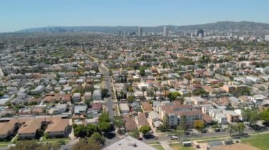 Los Angeles Aerial Shot Miracle Mile Residential Forward California USA