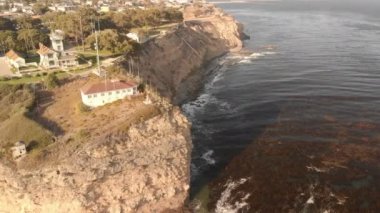 Aerial Shot of Coastal San Pedro and Port of Los Angeles Forward Tilt Down California USA