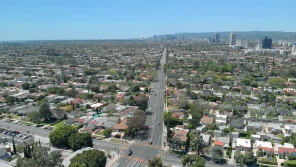 Los Angeles Aerial Shot Olympic Blvd Century City Kalifornia Usa — Wideo stockowe
