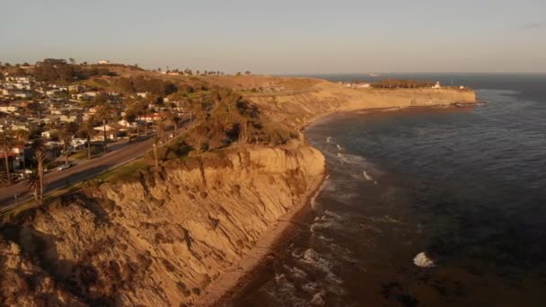 Luftküste San Pedro Und Fermin Leuchtturm Kalifornien Vorwärts Kalifornien Usa — Stockvideo