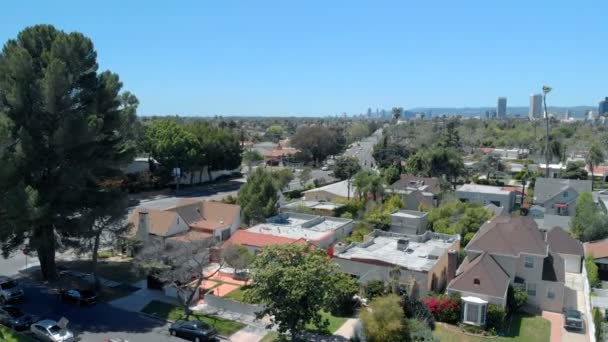 Los Angeles Aerial Shot Olympic Blvd Century City Right California — Stock Video