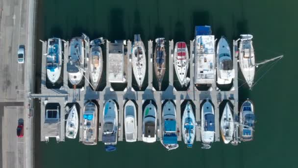 Aerial Top View Luxury Boats Resort Marina Elevate Καλιφόρνια Ηπα — Αρχείο Βίντεο