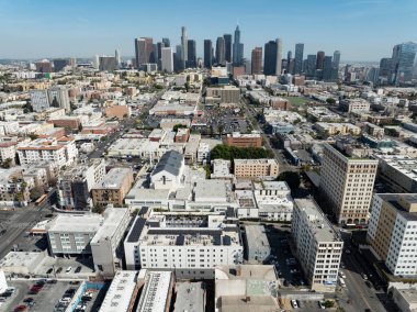 Los Angeles Şehir Merkezi Skyline ve Westlake Havacılık Kaliforniya 'yı vurdu